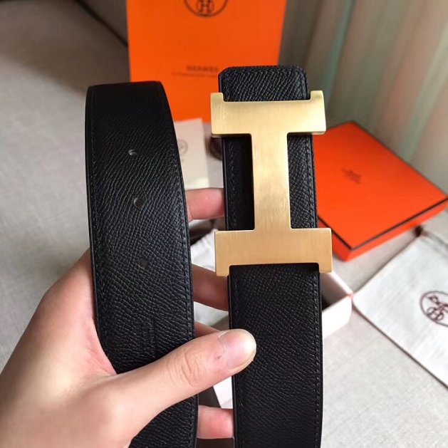 Hermes original epsom leather Constance 2 belt 42mm H064547 black