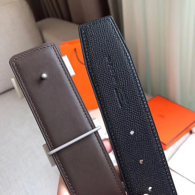 Hermes original epsom leather Constance 2 belt 42mm H064547 black