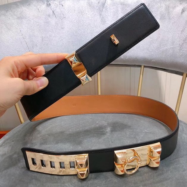 Hermes original epsom leather collier de chien belt H057295 black