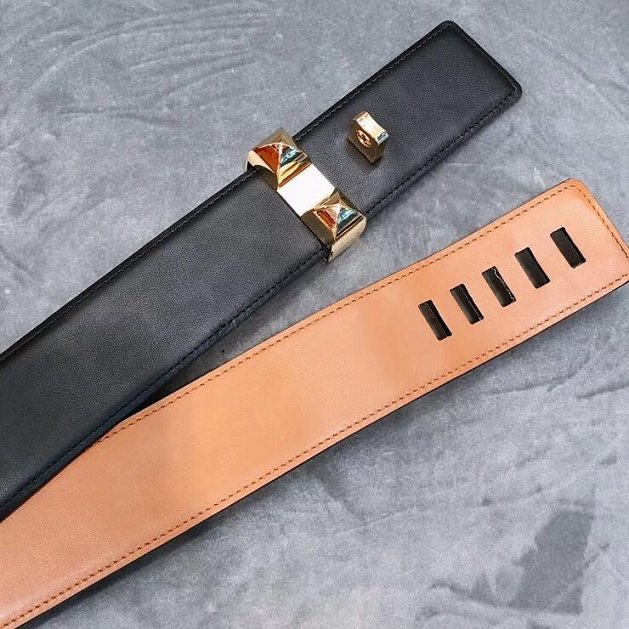 Hermes original epsom leather collier de chien belt H057295 black