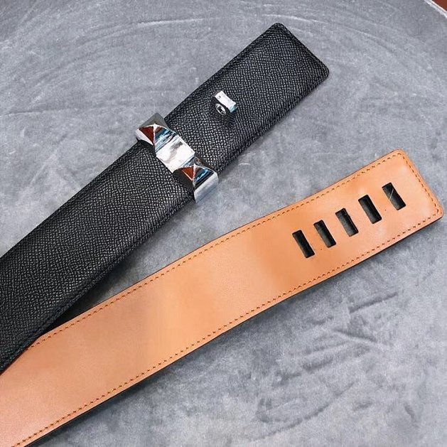 Hermes original epsom leather collier de chien belt H057295 black