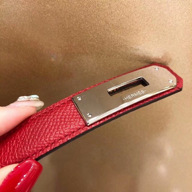 Hermes original epsom leather kelly belt 17mm H069853 red