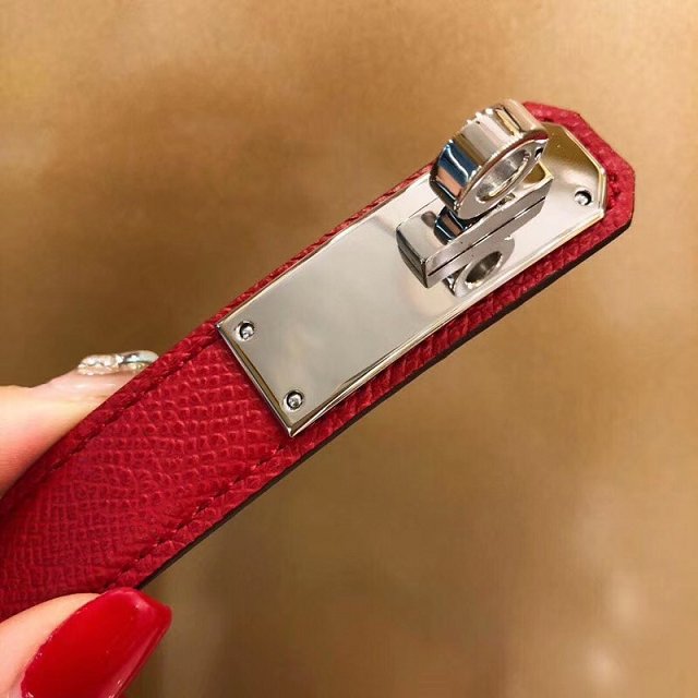 Hermes original epsom leather kelly belt 17mm H069853 red