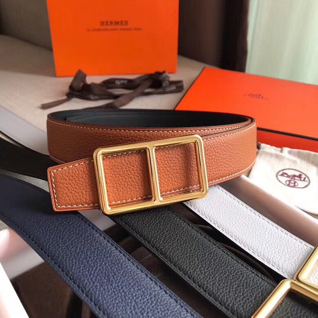Hermes original togo leather H rouleau belt 38mm H071435 coffee