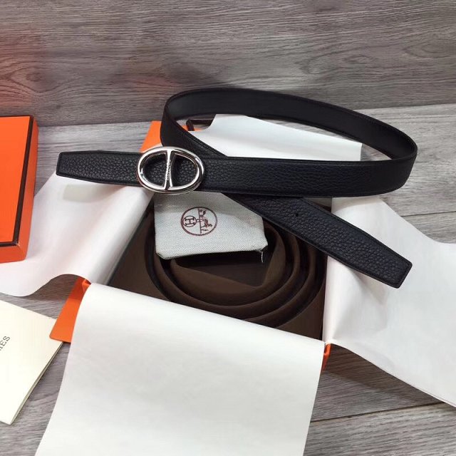 Hermes original togo leather athena belt H065558 black