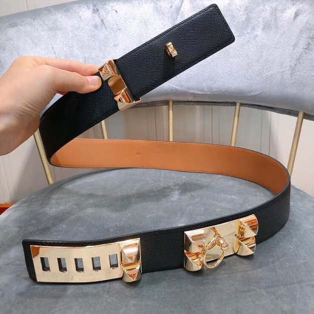 Hermes original togo leather collier de chien belt H057295 black