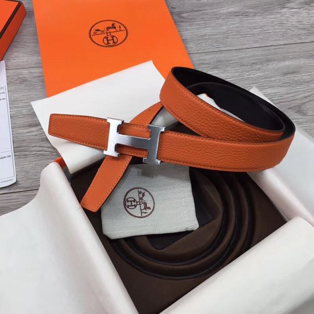 Hermes original togo leather constance 2 belt H064547 orange