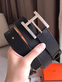 Hermes original togo leather constance 2 belt reversible leather 35mm H064552 black