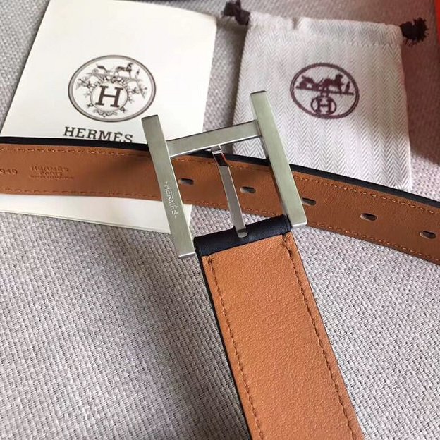 Hermes original togo leather constance 2 belt reversible leather 35mm H064552 black