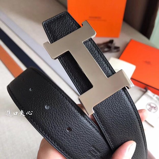 Hermes original togo leather constance 2 belt reversible leather 38mm H064547 black