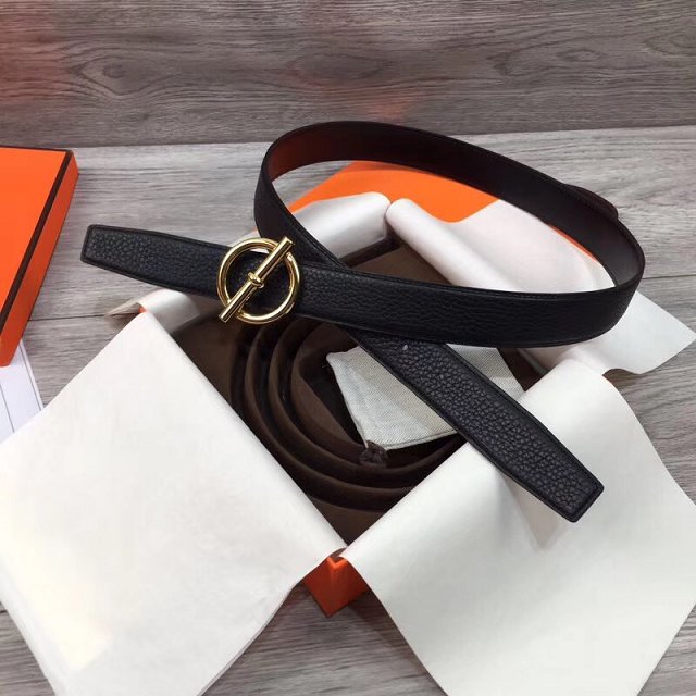 Hermes original togo leather mors belt 32mm H070164 black