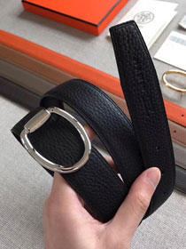 Hermes original togo leather mors reversible belt 32mm H070163 black