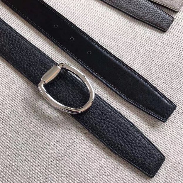 Hermes original togo leather mors reversible belt 32mm H070163 black