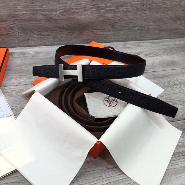 Hermes original togo leather quizz belt 32mm H068500 black