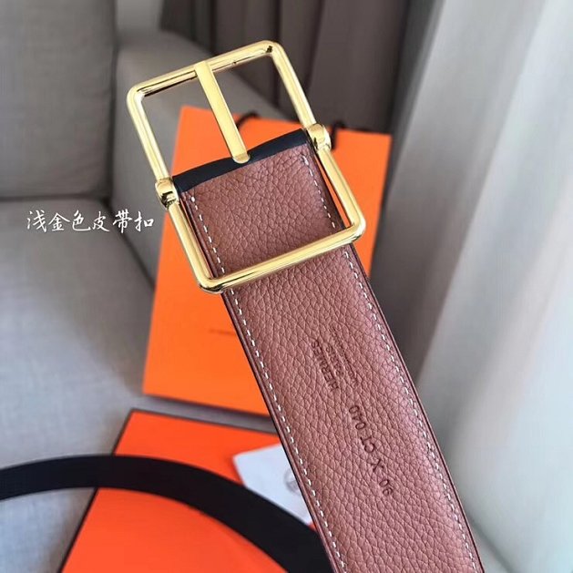 Hermes orignal togo leather saddle belt 38mm H076332 coffee