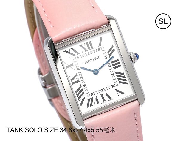 Cartier tank quartz watch medium togo leather WSTA0028 pink