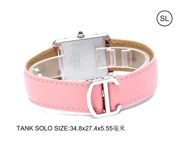 Cartier tank quartz watch medium togo leather WSTA0028 pink