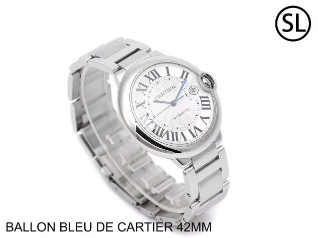 Cartier ballon bleu de large mechanical steel watch W69012Z4 silver