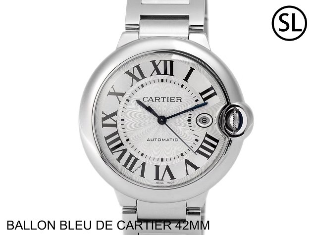 Cartier ballon bleu de large mechanical steel watch W69012Z4 silver