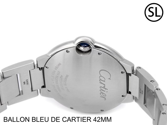 Cartier ballon bleu de large mechanical steel watch W69012Z4 silver