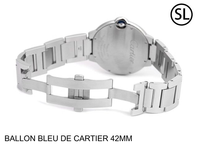 Cartier ballon bleu de large mechanical steel watch W69012Z4 silver