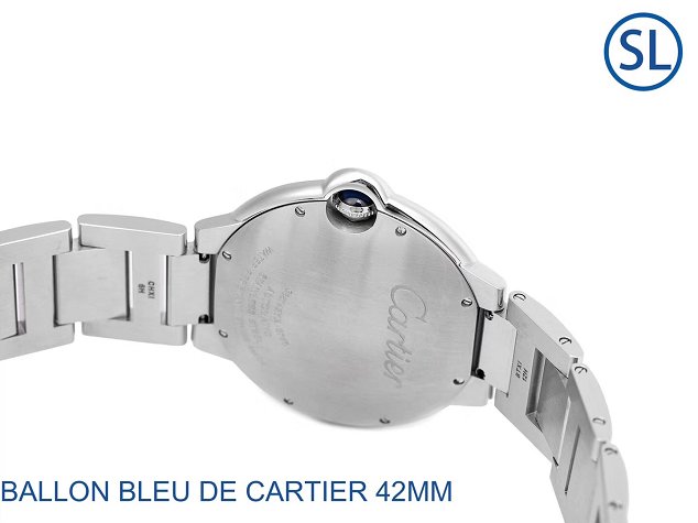 Cartier ballon bleu de large mechanical steel watch W6902242 blue