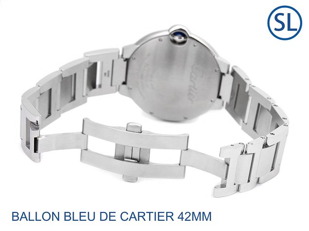 Cartier ballon bleu de large mechanical steel watch W6902242 blue