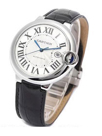Cartier ballon bleu de large mechanical watch crocodile leather W6901624 black