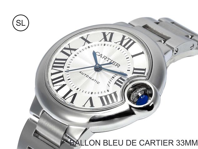 Cartier ballon bleu de medium mechanical steel watch W6920100 silver