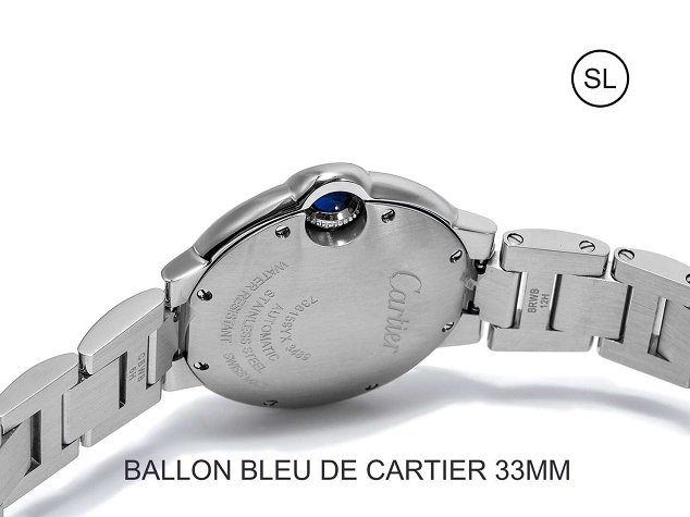 Cartier ballon bleu de medium mechanical steel watch W6920100 silver