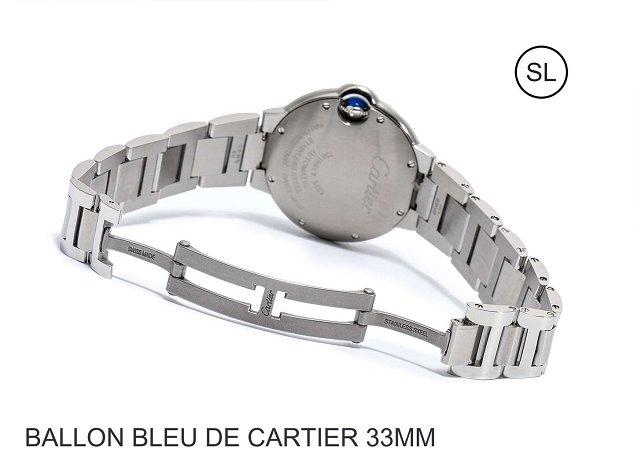 Cartier ballon bleu de medium mechanical steel watch W6920100 silver