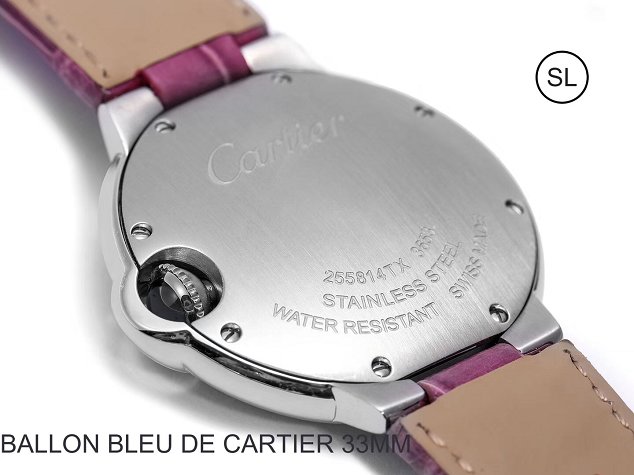 Cartier ballon bleu de quartz watch crocodile leather W6920086 purple