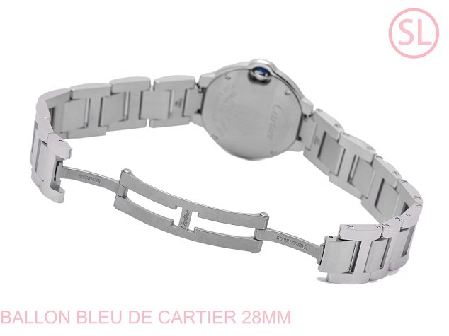 Cartier ballon bleu de small quartz watch steel W6920038 pink silver