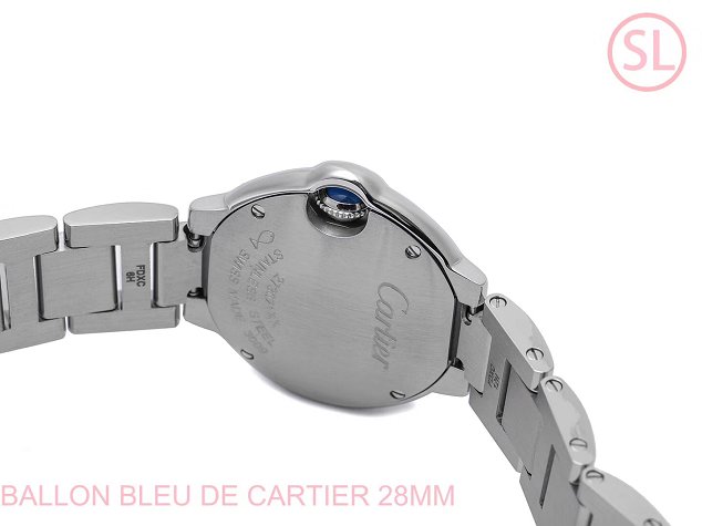 Cartier ballon bleu de small quartz watch steel W6920038 pink silver