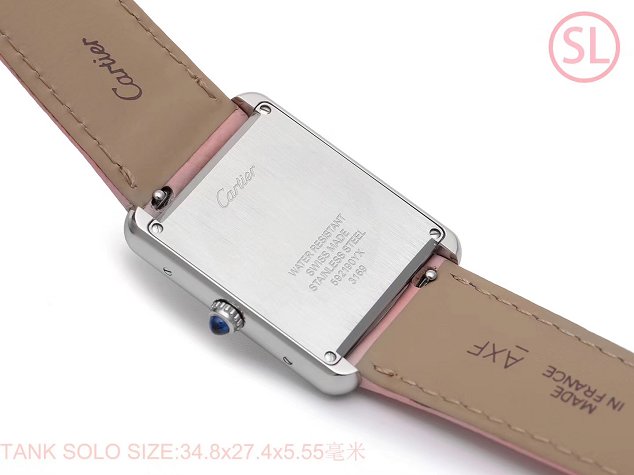 Cartier tank quartz watch diamond medium togo leather WSTA0129 pink