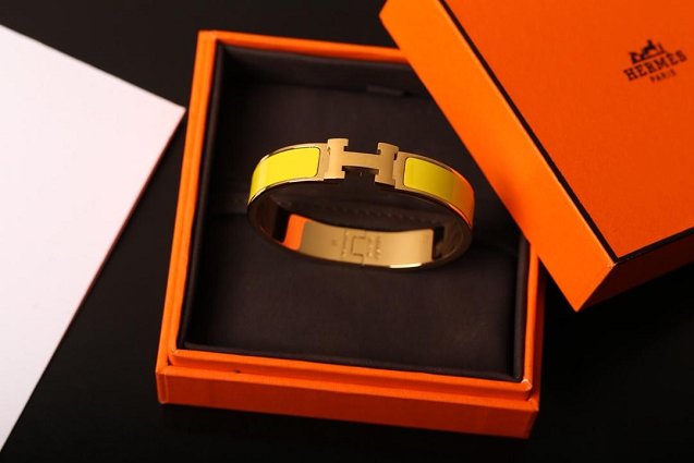 Hermes clic H bracelet H700001 lemon yellow