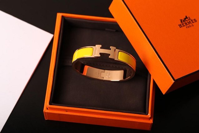 Hermes clic H bracelet H700001 lemon yellow