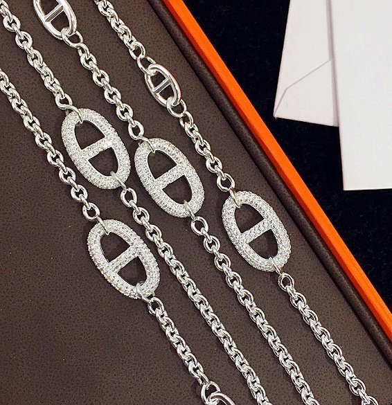 Hermes farandole long diamonds necklace H105205