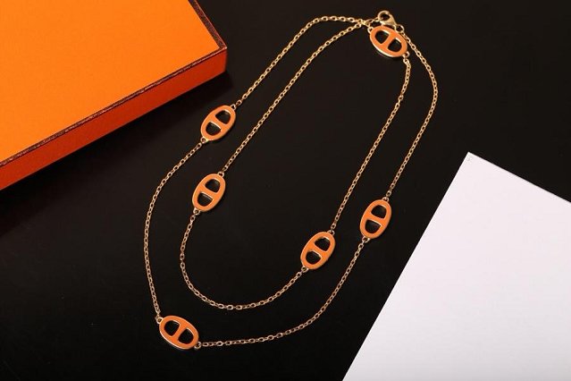 Hermes farandole long necklace H105205 orange