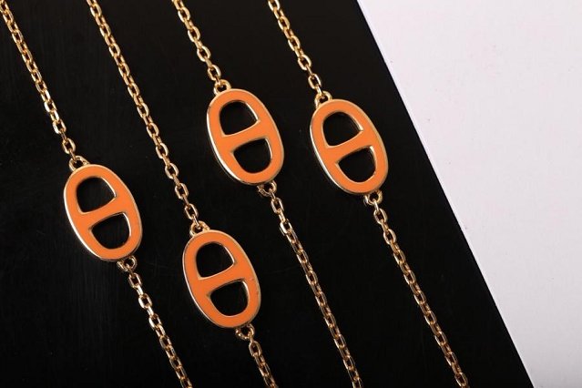 Hermes farandole long necklace H105205 orange