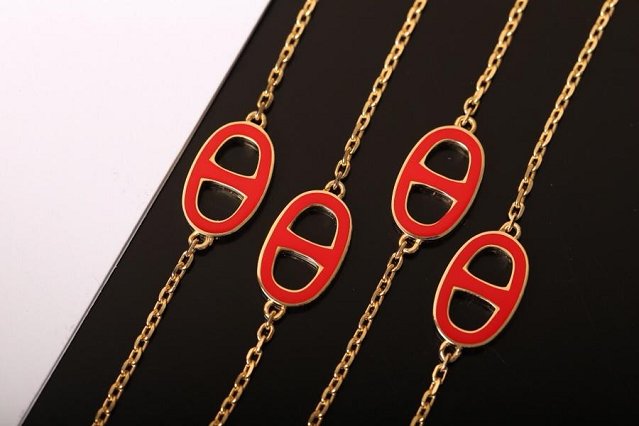 Hermes farandole long necklace H105205 red