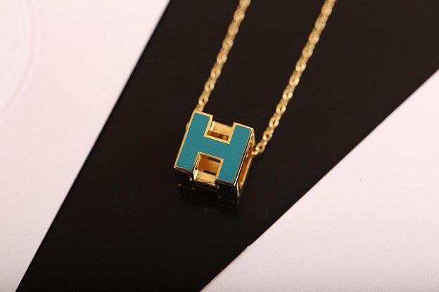 Hermes square H pendant H216336 lake blue