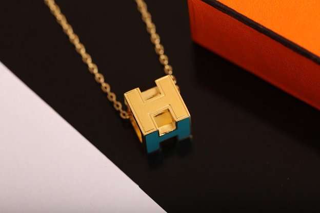 Hermes square H pendant H216336 lake blue