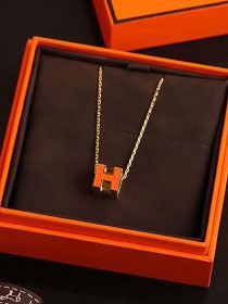 Hermes square H pendant H216336 orange