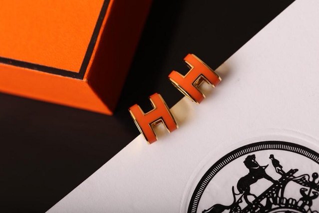 Hermes top quality H earrings H217599 orange