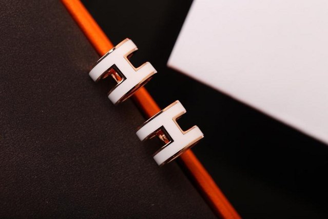 Hermes top quality H earrings H217599 white