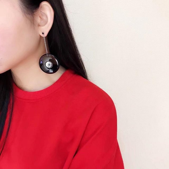 Hermes top quality resin earrings H217595 black