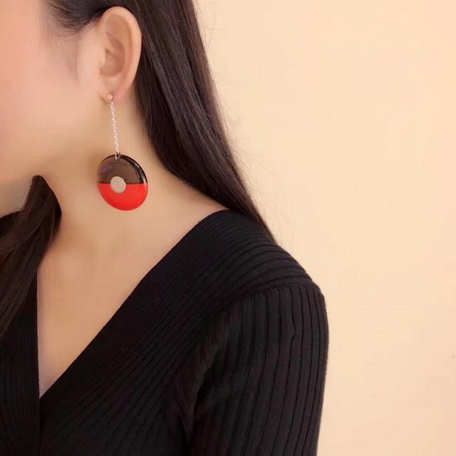 Hermes top quality resin earrings H217595 black&red