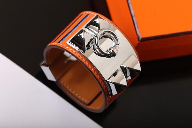 Herems togo leather CDC bracelet H109026 orange