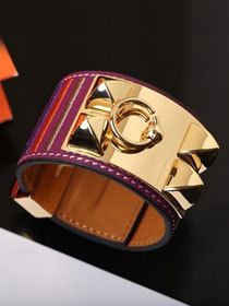Herems togo leather CDC bracelet H109026 purple